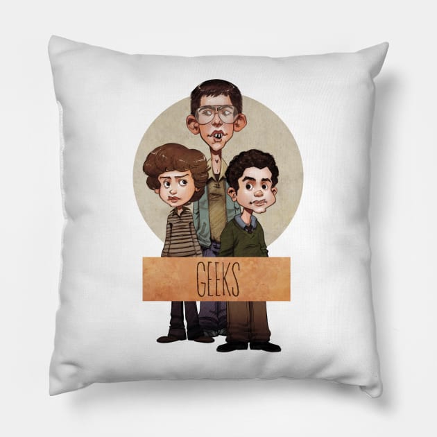 Freaks And Geeks Pillow by  KendallHaleArt