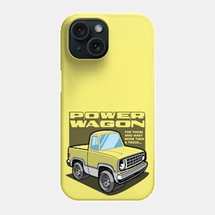 Bright Yellow Power Wagon (White Base) Phone Case