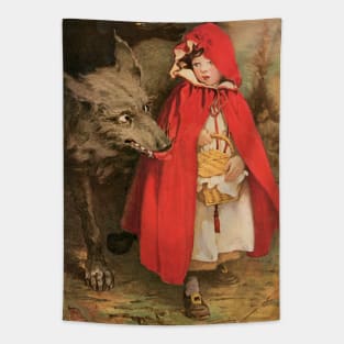 Vintage Fairy Tales, Little Red Riding Hood by Jessie Willcox Smith Tapestry