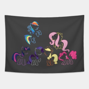 Mane 6 Outlines Tapestry