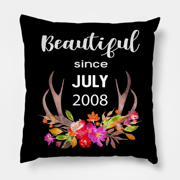 Deer Antler Elk Hunting Flower Horn Beautiful Since July 2008 Pillow by familycuteycom