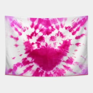 Tie-Dye Pink Heart Tapestry