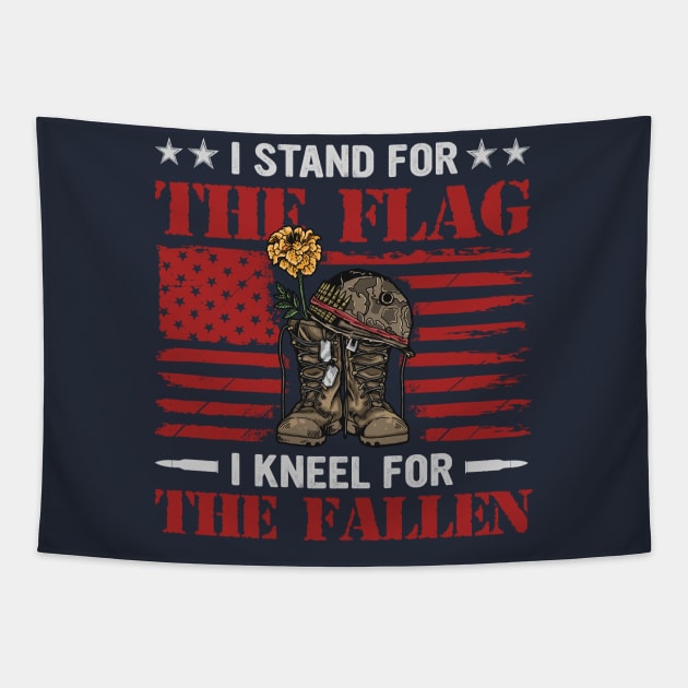 I Stand for the Flag Kneel for the Fallen Tapestry by Mystik Media LLC