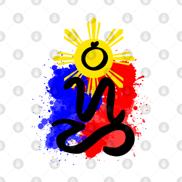 Philippine Flag / Badlit word Bisaya (Visayan language) by Pirma Pinas