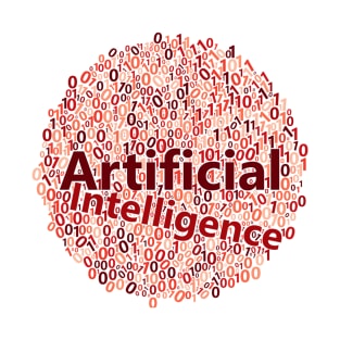 Artificial Intelligence Data Science Word Cloud | Red T-Shirt