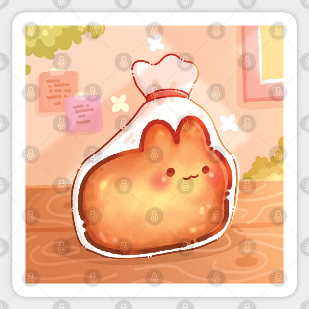 Cute Bunny Loaf Bread with Background - Cute Food - Sticker | TeePublic