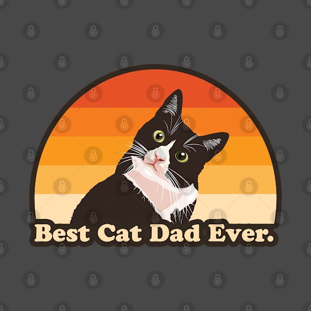 Retro Best Cat Dad Ever, Cat Lover Gift For Men by meowstudio