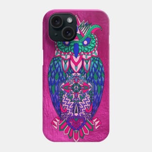 the night owl in wisdom mandala pattern art Phone Case