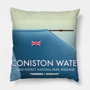 Coniston water travel poster Pillow