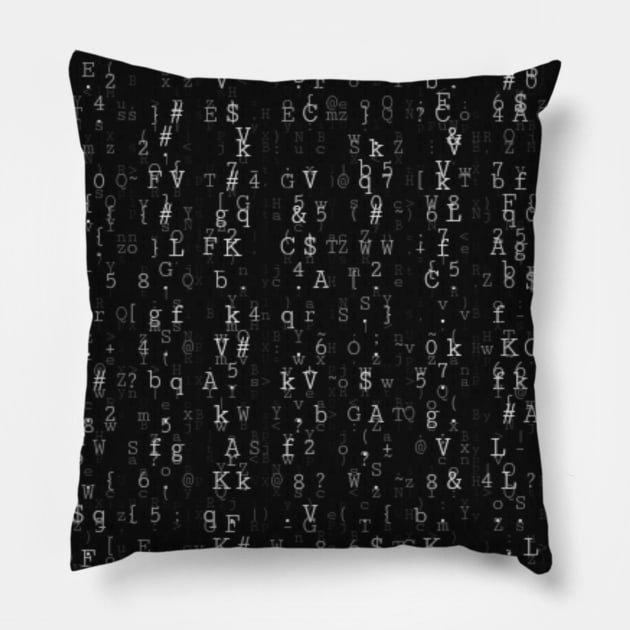 Coded with Love made from Hearts (MD23Val007) Pillow by Maikell Designs