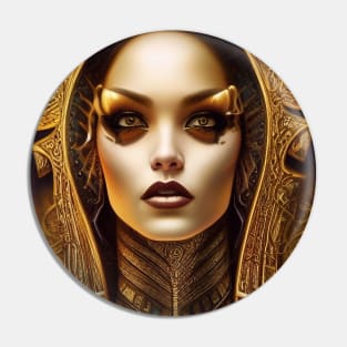 Ancient Egyptian Goddess in Gold Pin