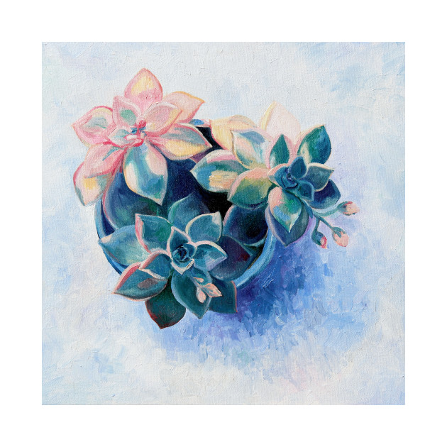Pastel Succulents An Oil Painting On Canvas Succulents Kids