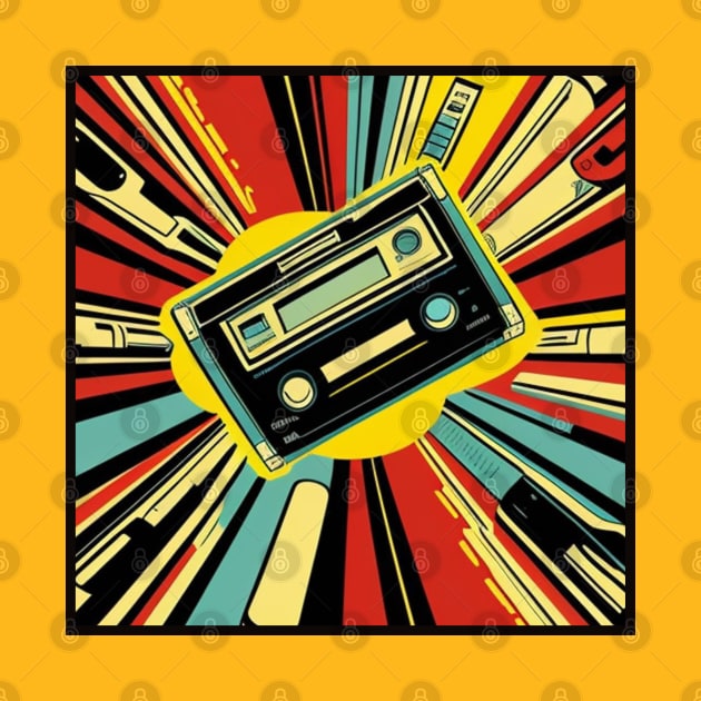 Vintage Retro Music 80s Audio Cassette Tape 085 by musicgeniusart