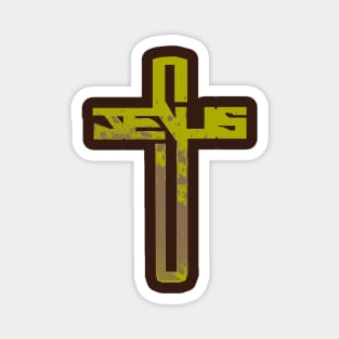 Jesus Cross - Green Magnet