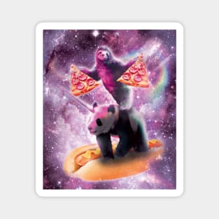 Space Pizza Sloth On Panda Unicorn On Hotdog Magnet