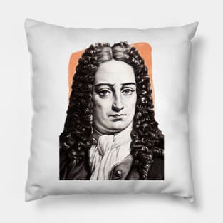 German Polymath Gottfried Wilhelm Leibniz illustration Pillow