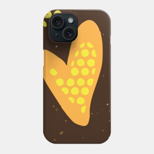 Abstract Hearts Graphic Design in Yellow Brown Complementary Tones GC-116-13 Phone Case