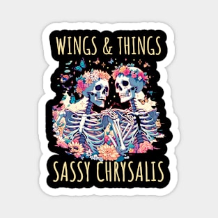 Wings & Things Sassy Chrysalis Butterfly And Skeleton Magnet