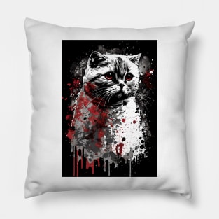 Scottish Fold Cat Portrait Pillow