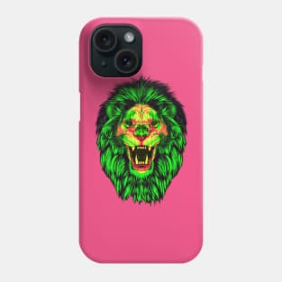 Lion Skull Interactive Magenta&Green Filter T-Shirt By Red&Blue Phone Case