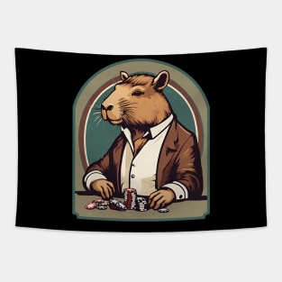 Capybara poker player Tapestry