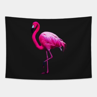 Pink Flamingo on Blue Tapestry