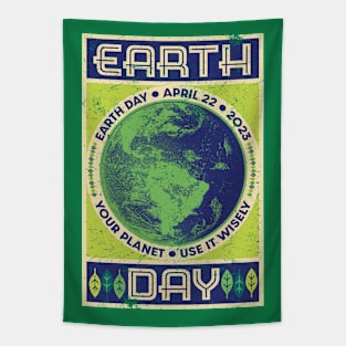 Vintage Style Earth Day Tapestry