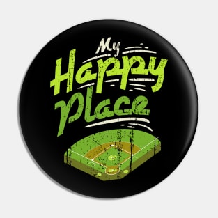 My Happy Place - Vintage Retro Baseball Gift Pin