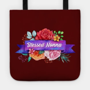 Blessed Nonna Floral Design with Watercolor Roses Tote