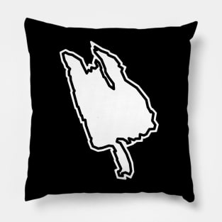 Thetis Island Silhouette in White with Black Outline - Thetis Island Pillow