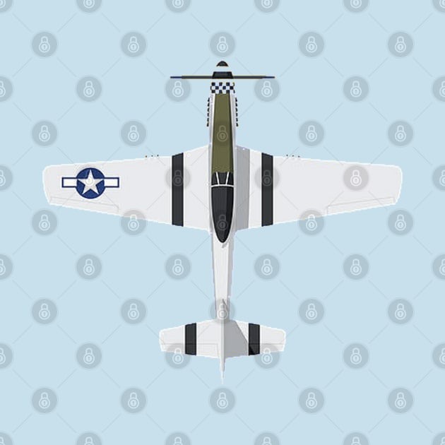 P51 Mustang 2D plane by Cloutshop