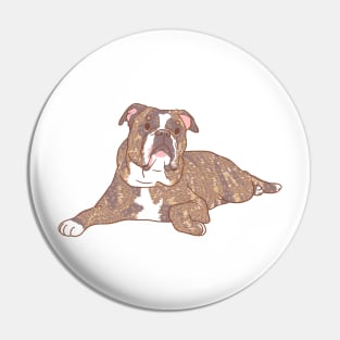 Brindle Bulldog Pin