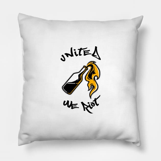 United We Riot Pillow by A&A Designs