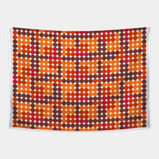 Orange geometric pattern circle Tapestry