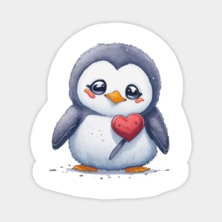 Minimal Cute Baby Penguin Magnet