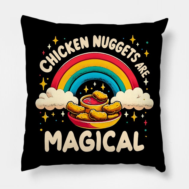 Golden Crunch Delight Chicken Nugget Are Magical Tee Pillow by Kevin Jones Art