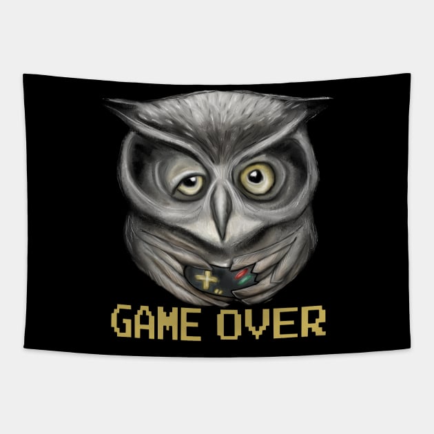 Game over owl Tapestry by msmart