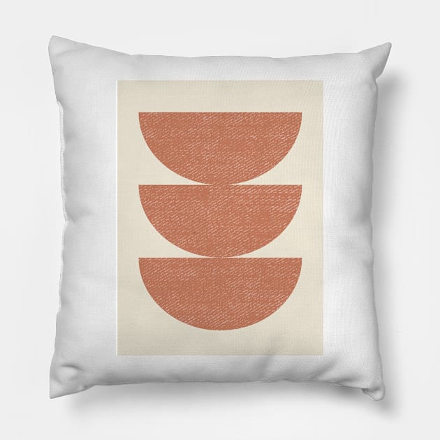 Half Circle 3 - Orange Terra Pillow by moonlightprint