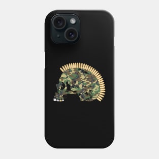 Skull with Bullet Mohawk and Camouflage Phone Case