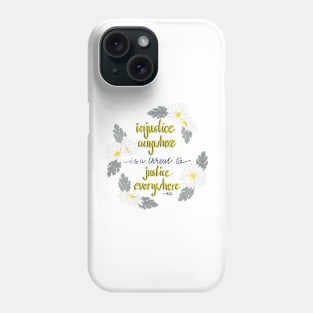 Martin Luther King quote, yellow and grey Phone Case