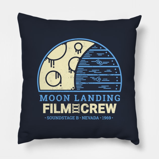 Moon Landing Hoax Film Crew | Conspiracy Theory Pillow by JustSandN