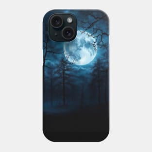 Horor dark forest woods trees moonlight Phone Case