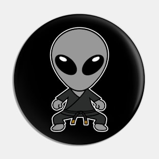 Karate Gray Alien Extraterrestrial Dark Gi Pin