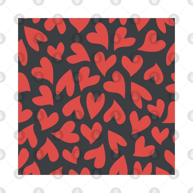 Seamless red hearts pattern by kallyfactory