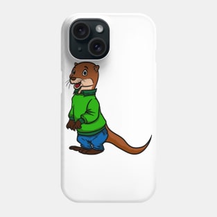 Cute Anthropomorphic Human-like Cartoon Character Otter in Clothes Phone Case