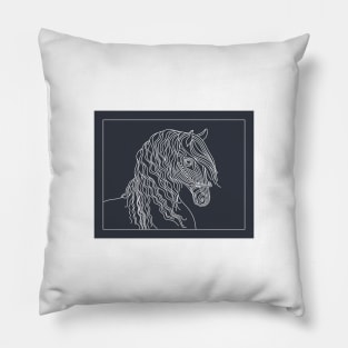 Horse line art illustration, Equine design, Equestrian minimalist art, Horse lovers gifts, Horse show mom. Pillow