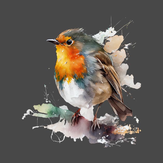 Robin Bird Watercolor 8.0 by CreativeDesignsx