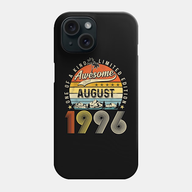 Awesome Since August 1996 Vintage 27th Birthday Phone Case by Marcelo Nimtz