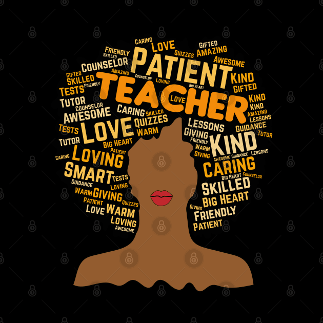 African American Teacher Words in Afro by blackartmattersshop