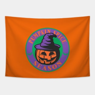 Pumpkin Spice Season Halloween Jack O Lantern Tapestry